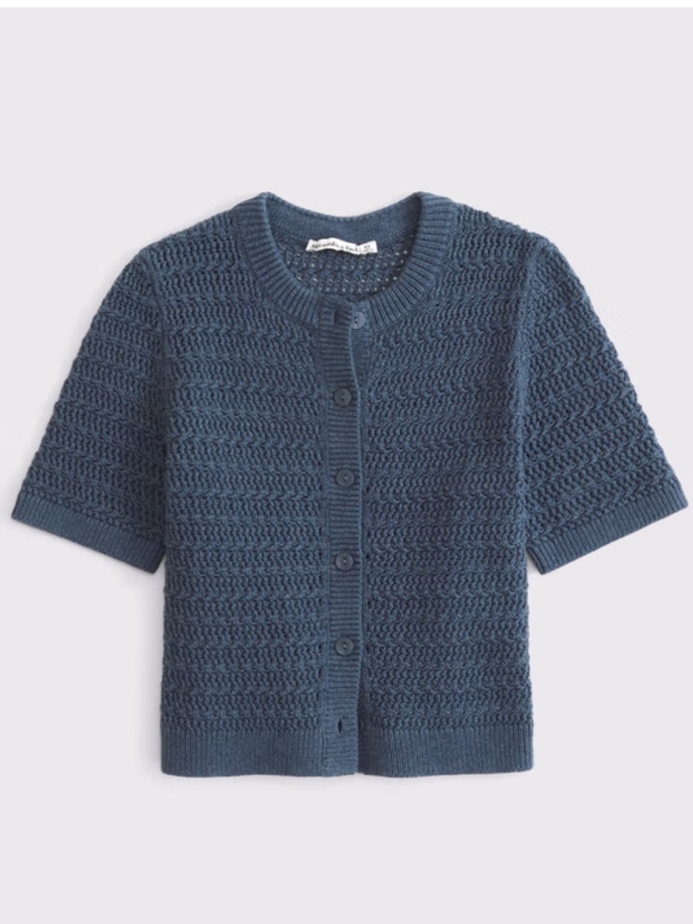 NWT Abercrombie & Fitch Textural Short-Sleeve Crew Cardigan